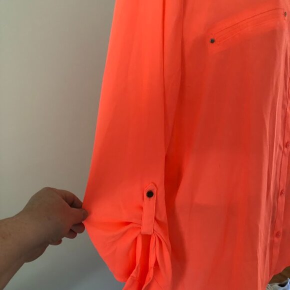 3 for $33...Apt.9 coral button up blouse,long sleeve w/buttons, XXL - Picture 8 of 12